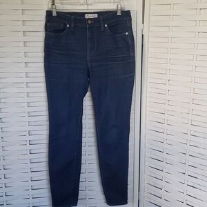 Madewell high riser dark blue wash skinny jeans 29